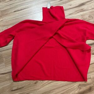 Chico’s Elegant Scarlet Cowl Neck Sweater